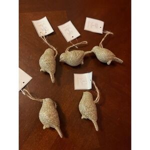 Glitter Bird Ornaments By Silver‎ Tree elegance holiday ornament Set Of 8